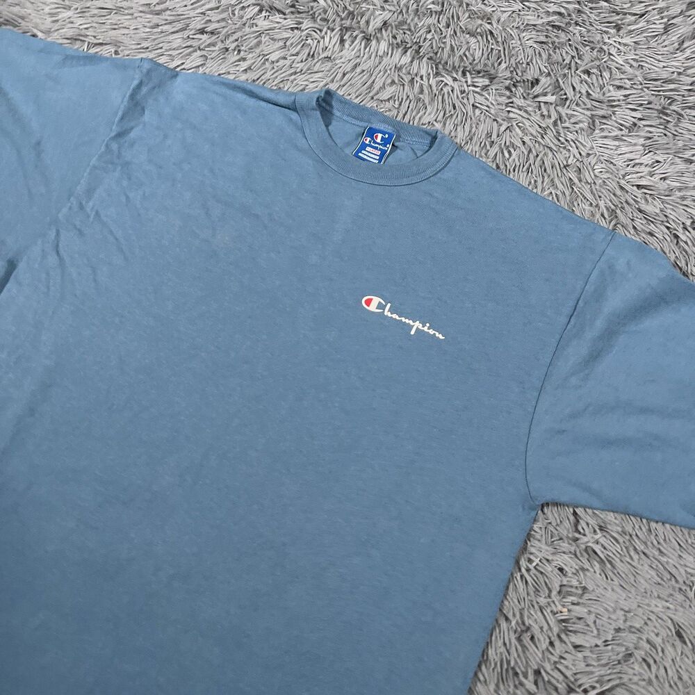 Vintage Champion Shirt Extra Large Blue Blank  Single Stich 90's Pullover Mens